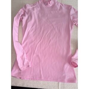 Under Armour Mock Neck Top XL Pink  ColdGear Long Sleeve Compression Golf tennis